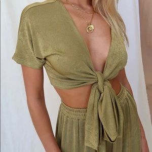 12th Tribe LA Moment Moss Wrap Top